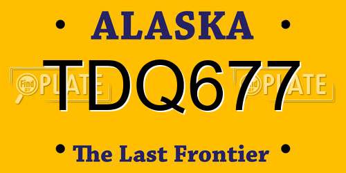 TDQ677 Alaska License Plate