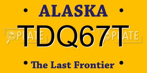 TDQ67T Alaska License Plate