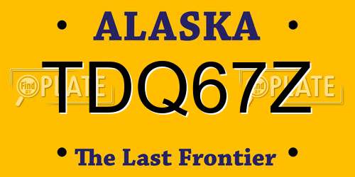 TDQ67Z Alaska License Plate