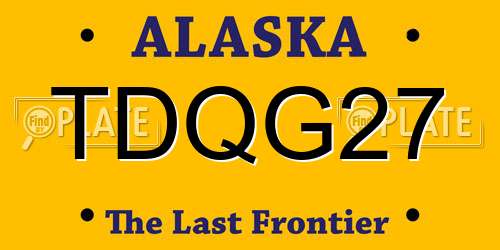 TDQG27 Alaska License Plate