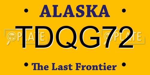TDQG72 Alaska License Plate