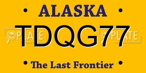 TDQG77 Alaska License Plate