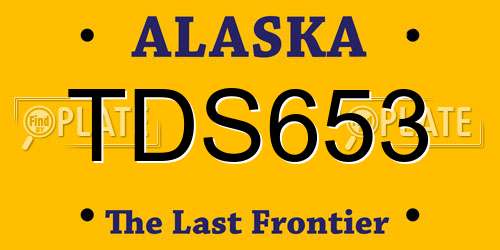 TDS653 Alaska License Plate