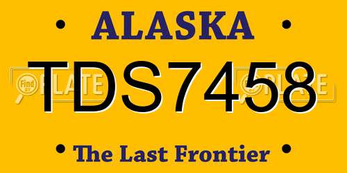 TDS7458 Alaska License Plate
