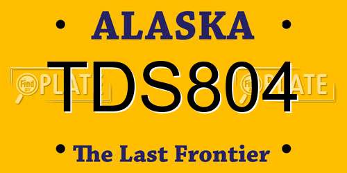 TDS804 Alaska License Plate