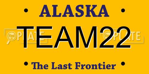 TEAM22 Alaska License Plate