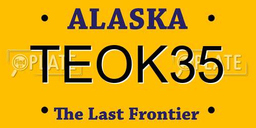 TEOK35 Alaska License Plate