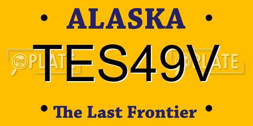 TES49V Alaska License Plate