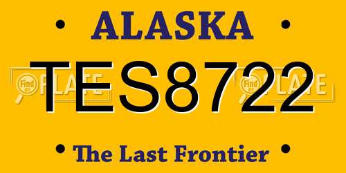 TES8722 Alaska License Plate