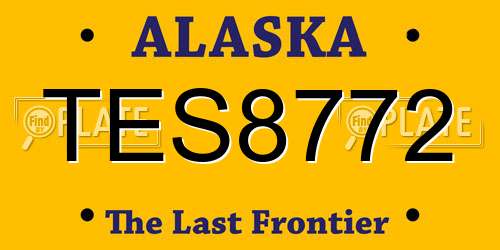 TES8772 Alaska License Plate