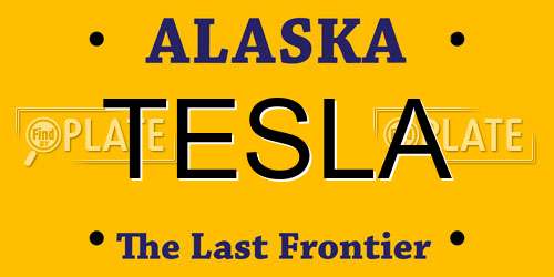 TESLA Alaska License Plate