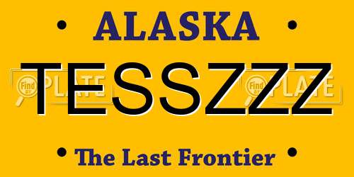 TESSZZZ Alaska License Plate