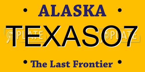 TEXASO7 Alaska License Plate