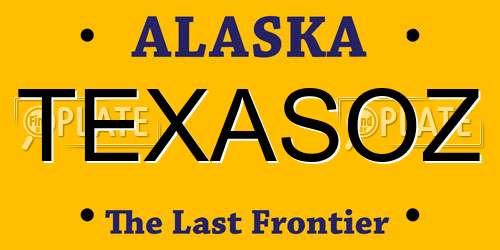 TEXASOZ Alaska License Plate