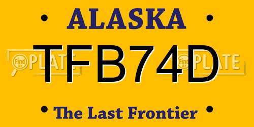 TFB74D Alaska License Plate