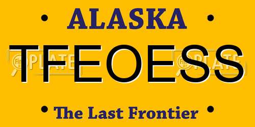 TFEOESS Alaska License Plate