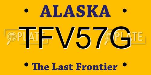 TFV57G Alaska License Plate