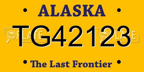 TG42123 Alaska License Plate