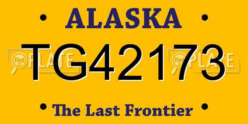 TG42173 Alaska License Plate