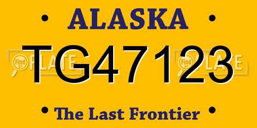 TG47123 Alaska License Plate