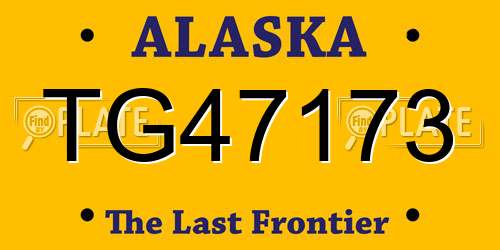 TG47173 Alaska License Plate