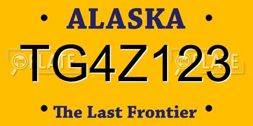 TG4Z123 Alaska License Plate
