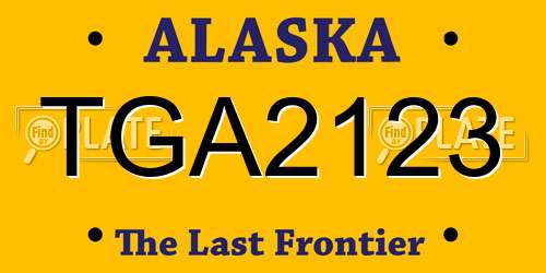 TGA2123 Alaska License Plate
