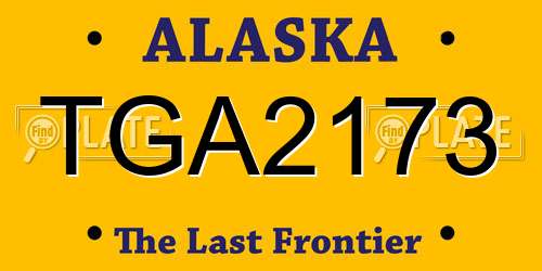 TGA2173 Alaska License Plate