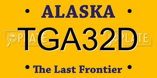 TGA32D Alaska License Plate