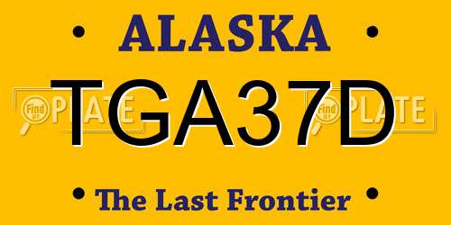 TGA37D Alaska License Plate