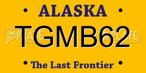 TGMB62 Alaska License Plate