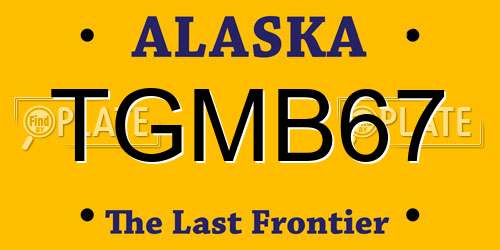 TGMB67 Alaska License Plate