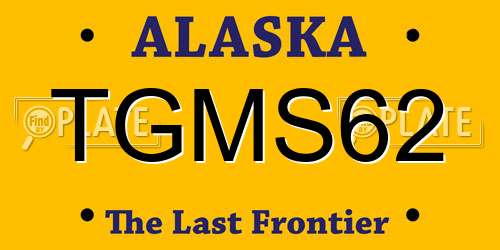 TGMS62 Alaska License Plate
