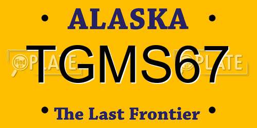 TGMS67 Alaska License Plate