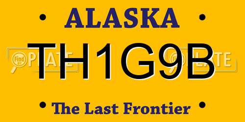 TH1G9B Alaska License Plate