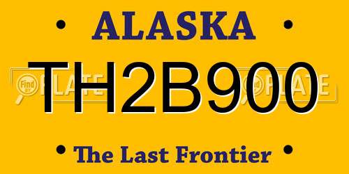 TH2B900 Alaska License Plate