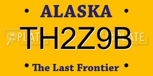 TH2Z9B Alaska License Plate