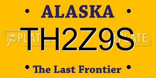 TH2Z9S Alaska License Plate