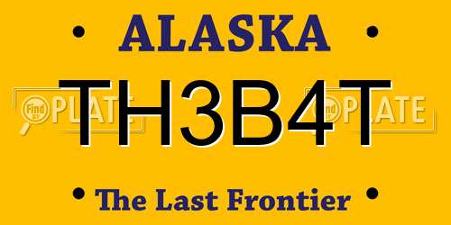 TH3B4T Alaska License Plate