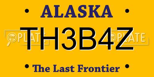 TH3B4Z Alaska License Plate
