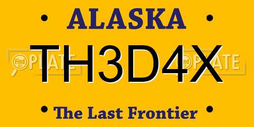 TH3D4X Alaska License Plate