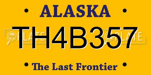 TH4B357 Alaska License Plate