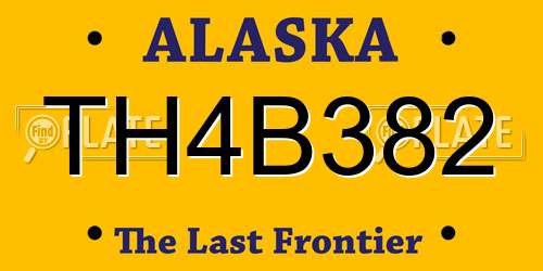 TH4B382 Alaska License Plate