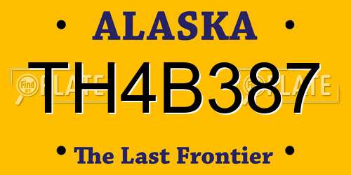 TH4B387 Alaska License Plate