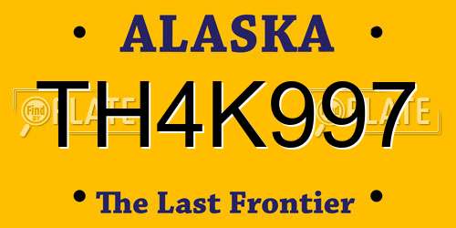 TH4K997 Alaska License Plate