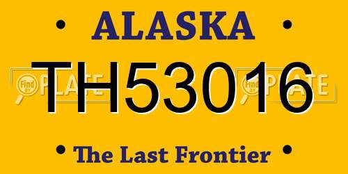 TH53016 Alaska License Plate