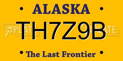 TH7Z9B Alaska License Plate