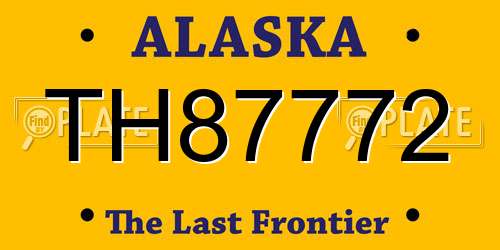 TH87772 Alaska License Plate