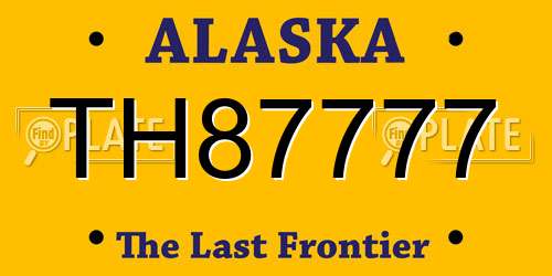 TH87777 Alaska License Plate