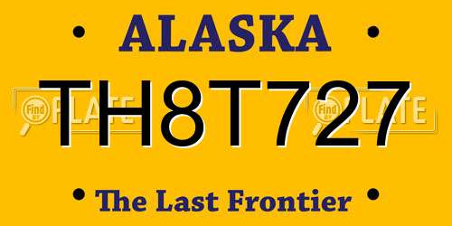 TH8T727 Alaska License Plate